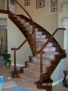 Staircase wood railing repair after